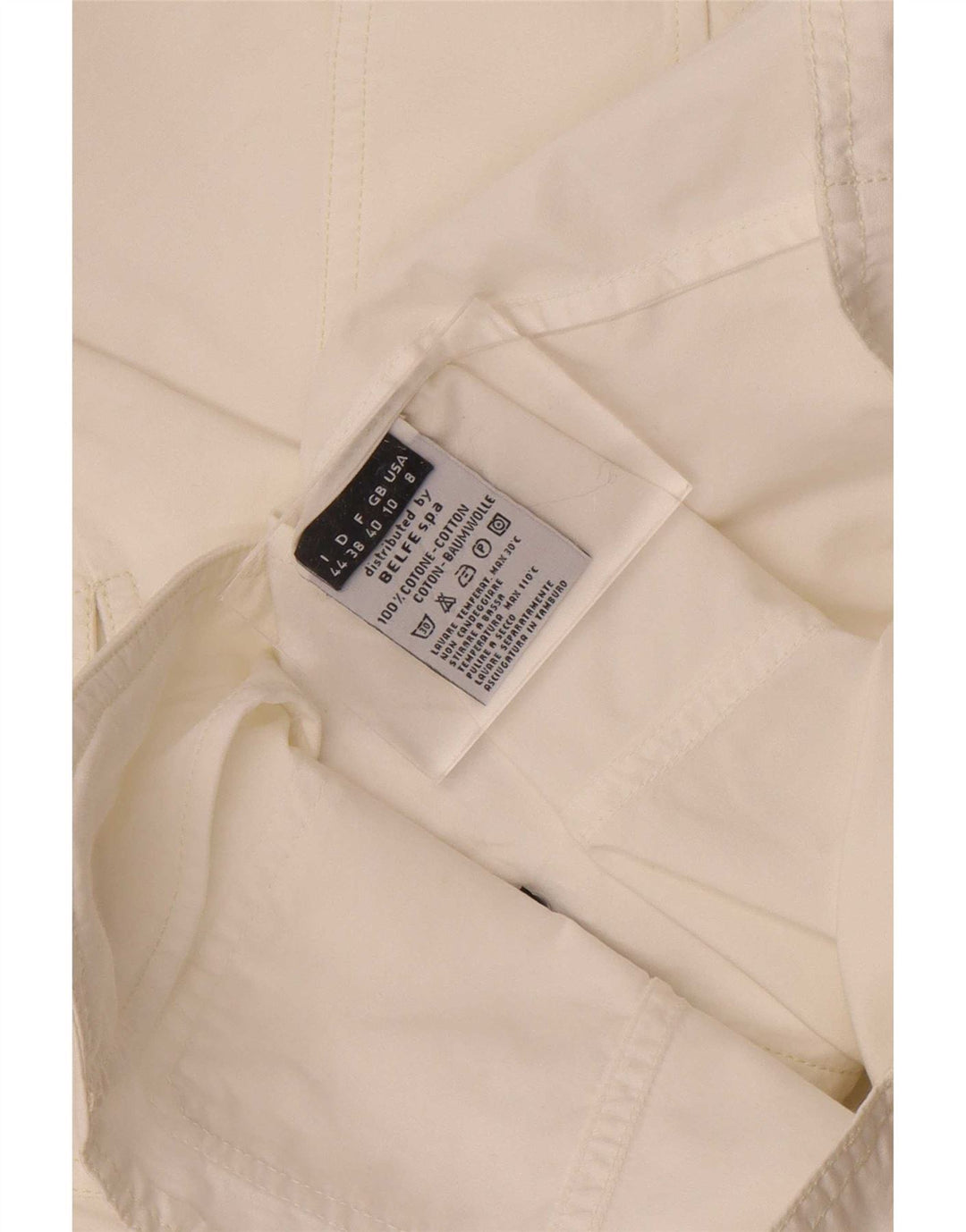 Giacca blazer a 3 bottoni da donna Belfe UK 10 piccola in cotone bianco