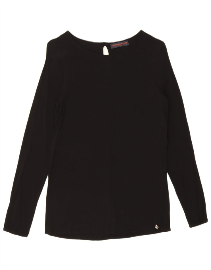 Blusa Donna Trussardi Jeans Manica Lunga IT 42 Media Nero Viscosa