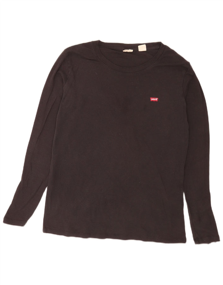 Maglia da donna a maniche lunghe Levi's UK 18 XL cotone nero