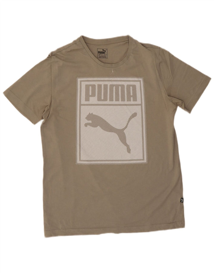 T-shirt grafica da uomo Puma in cotone beige medio