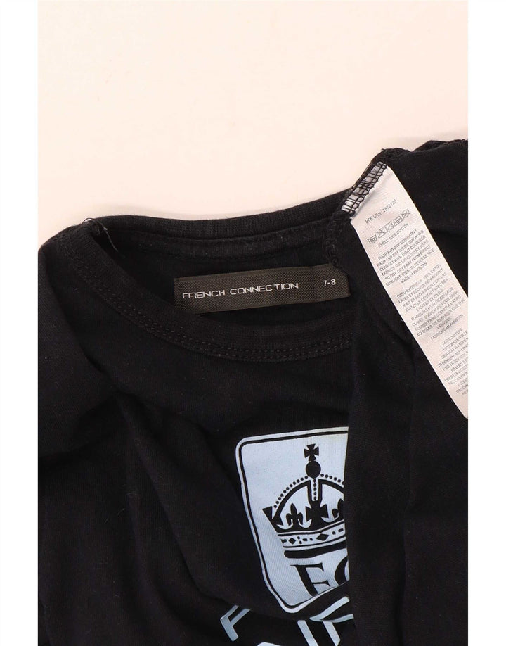 T-shirt grafica per ragazzi French Connection Top 7-8 anni in cotone nero