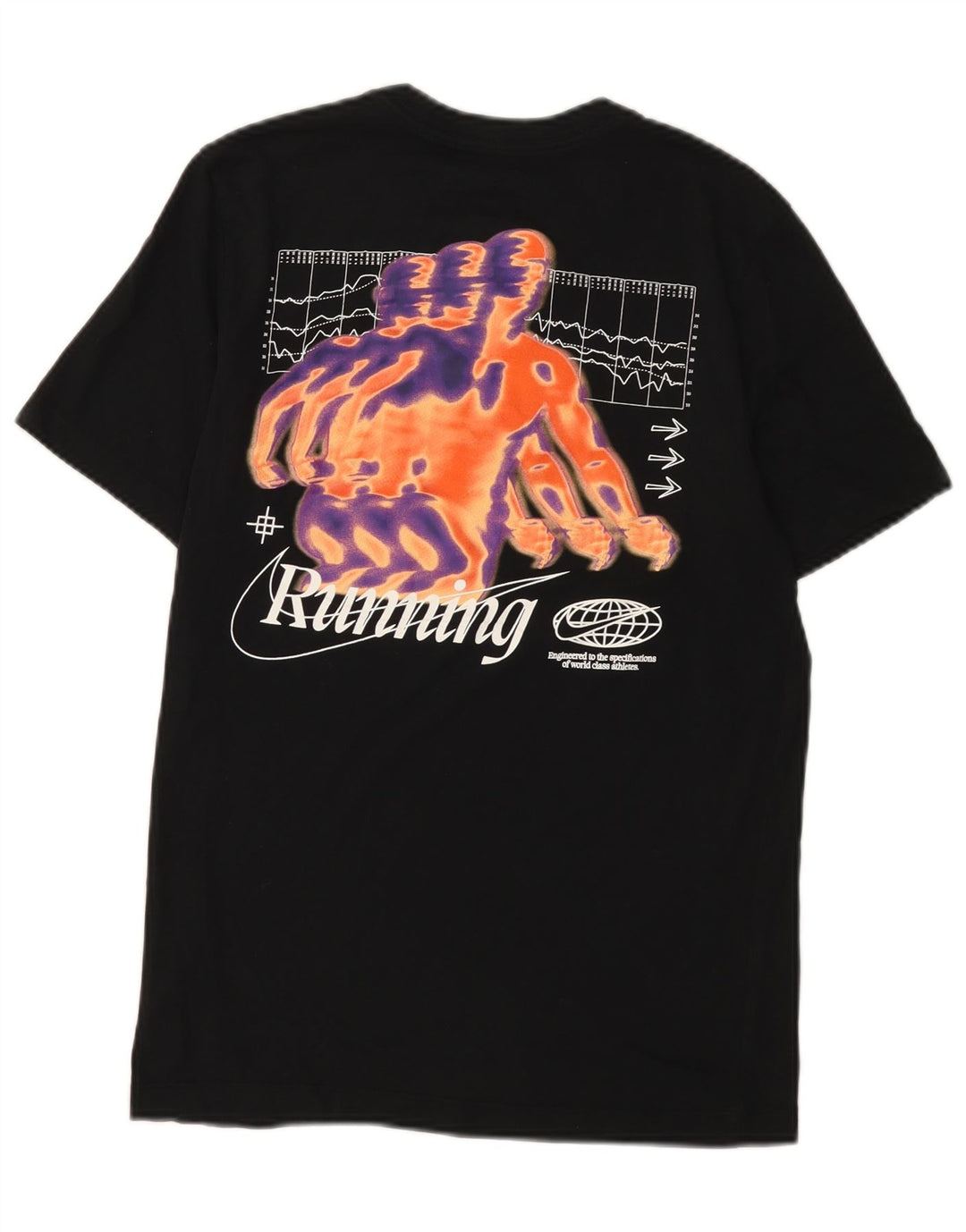 T-shirt grafica Nike Dri Fit da uomo, piccola, in cotone nero