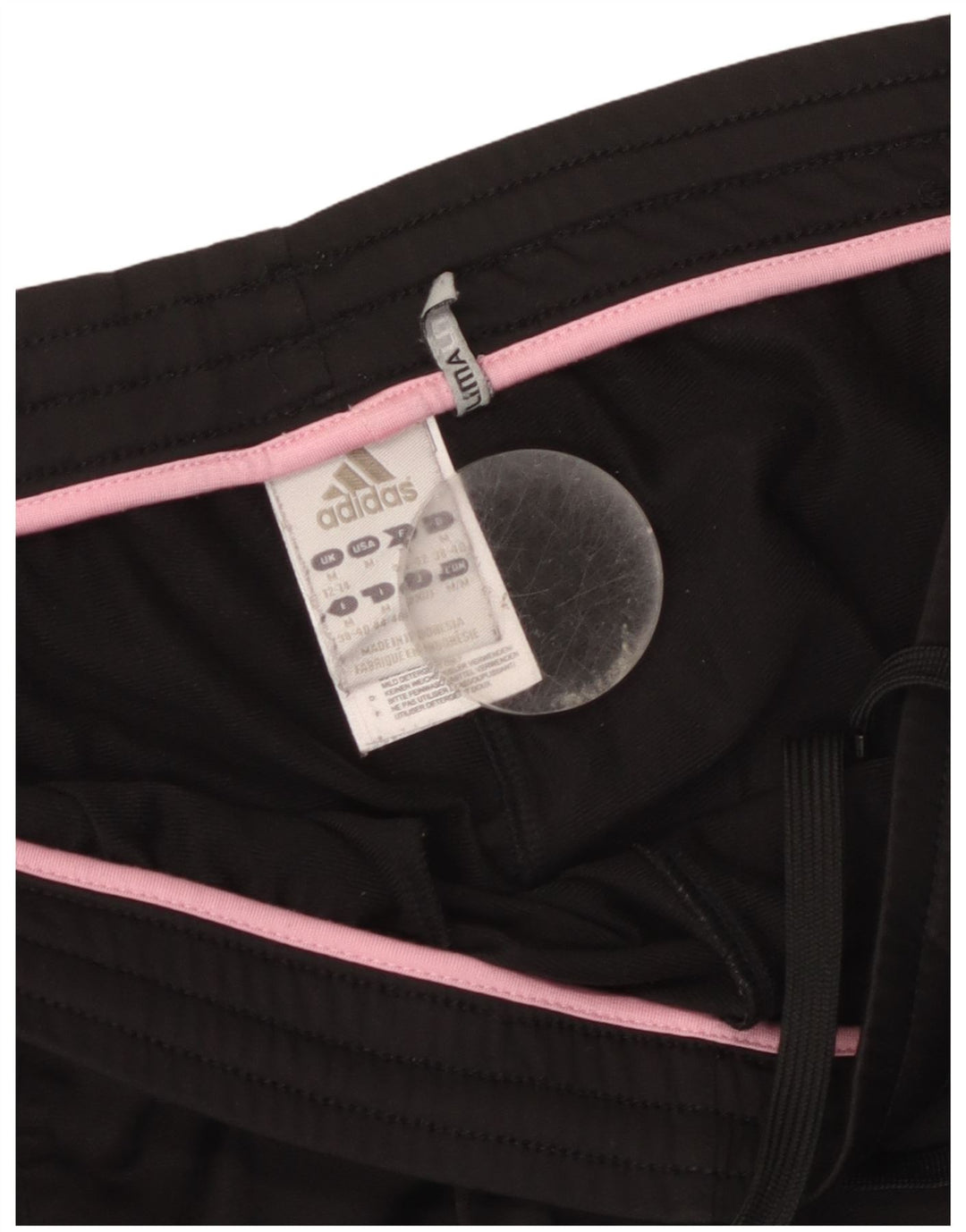 Pantaloni da tuta da donna Adidas UK 12/14 Medium Nero Poliestere
