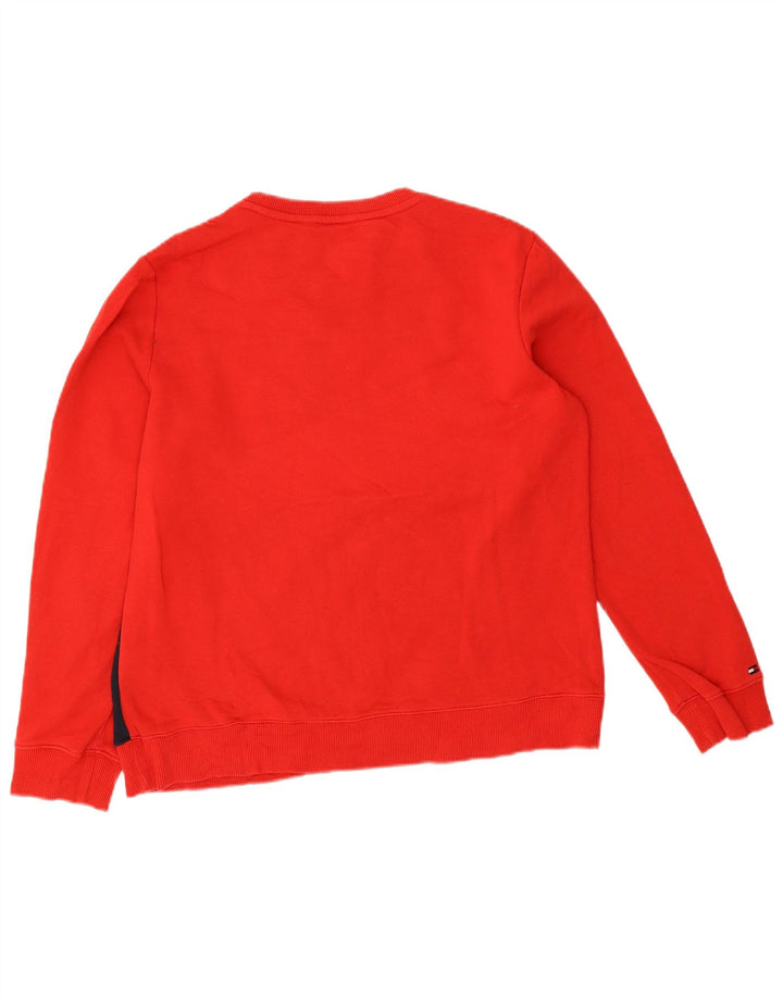Felpa da donna Tommy Hilfiger Jumper UK 14 Medium Red Colourblock