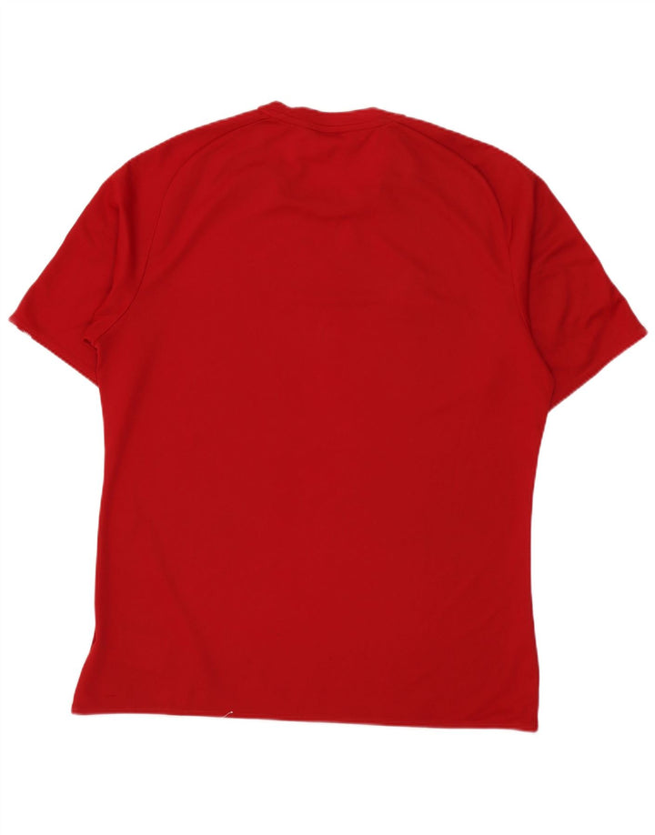 T-shirt Adidas Climalite da uomo Top in poliestere color block rosso medio