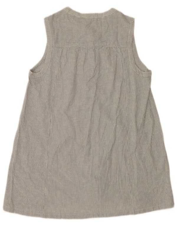 Abito a trapezio senza maniche da donna Fat Face UK 12 Cotone gessato blu medio