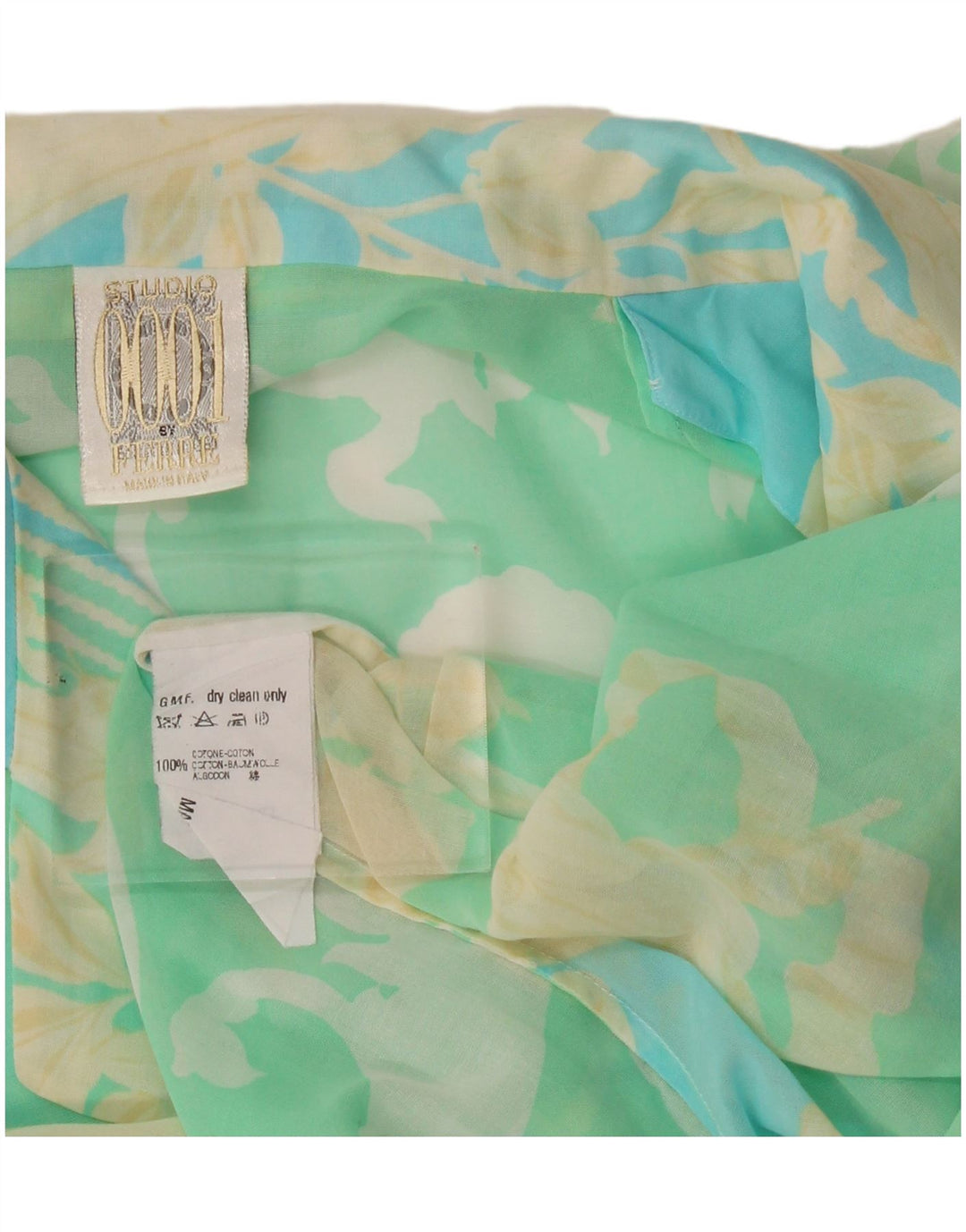 Camicetta da donna con motivo astratto Ferre Top UK 14 grande cotone verde