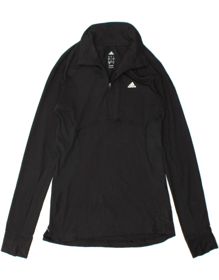 ADIDAS Womens Climalite Pullover Tracksuit Top UK 8/10 Small Black Vintage Adidas and Second-Hand Adidas from Messina Hembry 