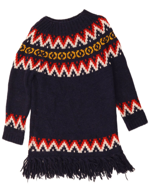 Maglione da donna con scollo a barca Benetton UK 10 piccolo acrilico blu navy