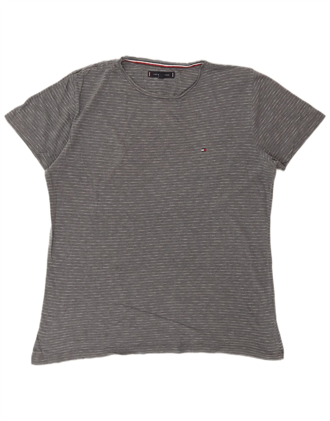TOMMY HILFIGER T-shirt da uomo Top grande grigio gessato