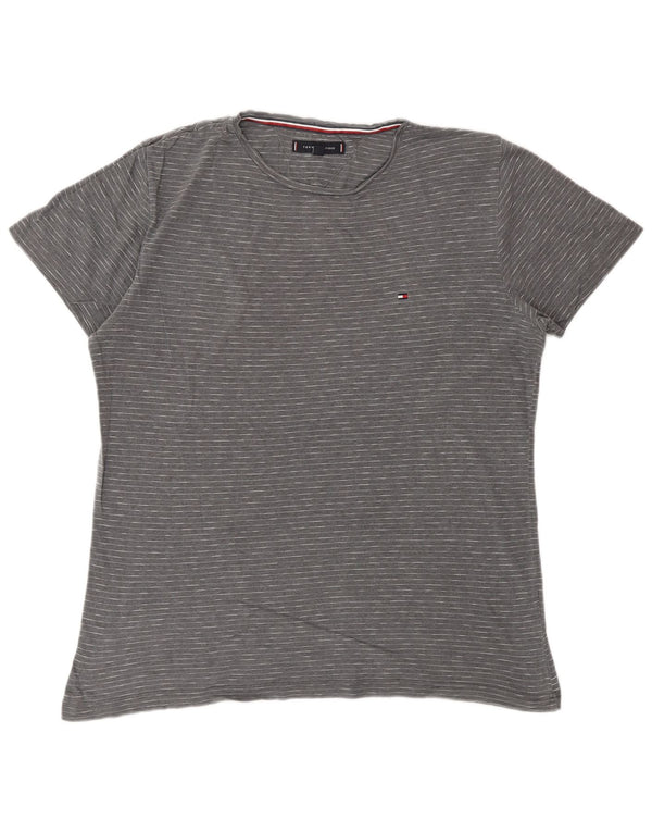 TOMMY HILFIGER T-shirt da uomo Top grande grigio gessato