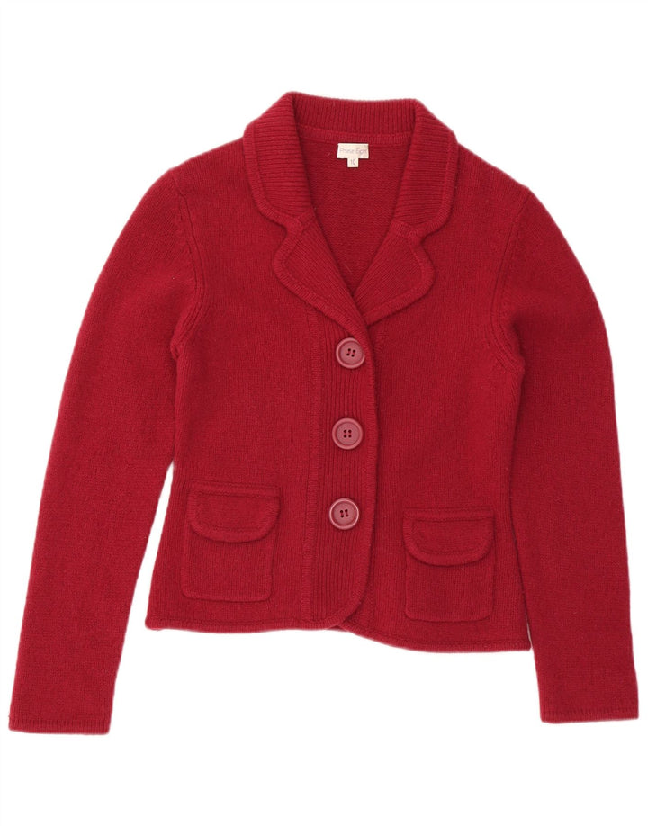PHASE EIGHT Maglione cardigan da donna UK 10 Piccolo lana rossa