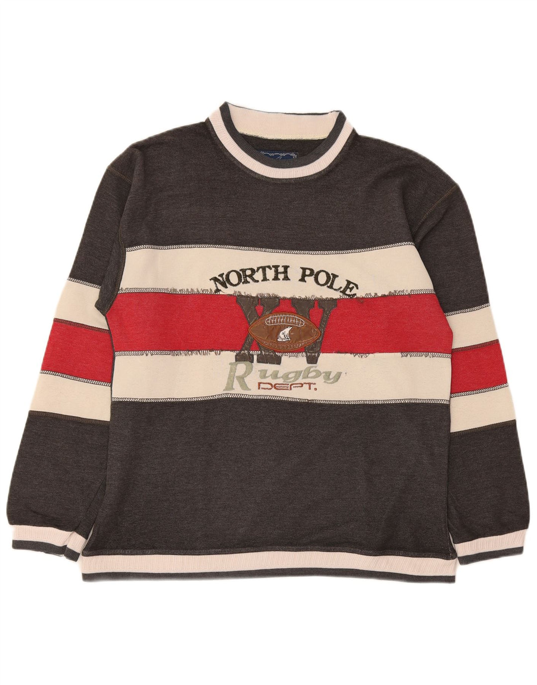 Felpa grafica da uomo North Pole Maglione grigio medio color block