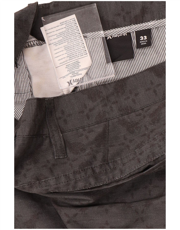 Pantaloncini chino da uomo Hurley W33 poliestere geometrico grigio medio