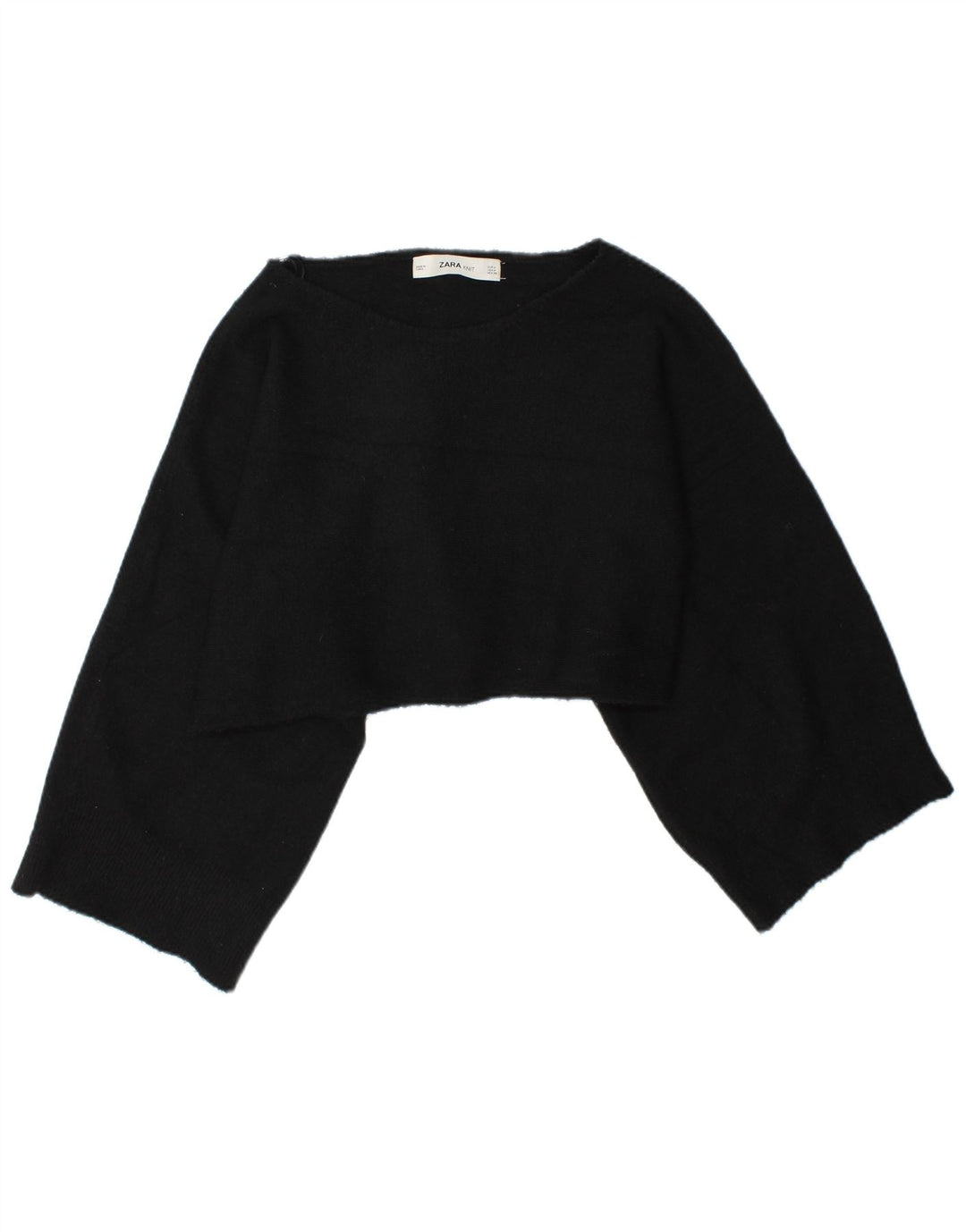 Top corto oversize da donna Zara a maniche lunghe UK 14 medio nero