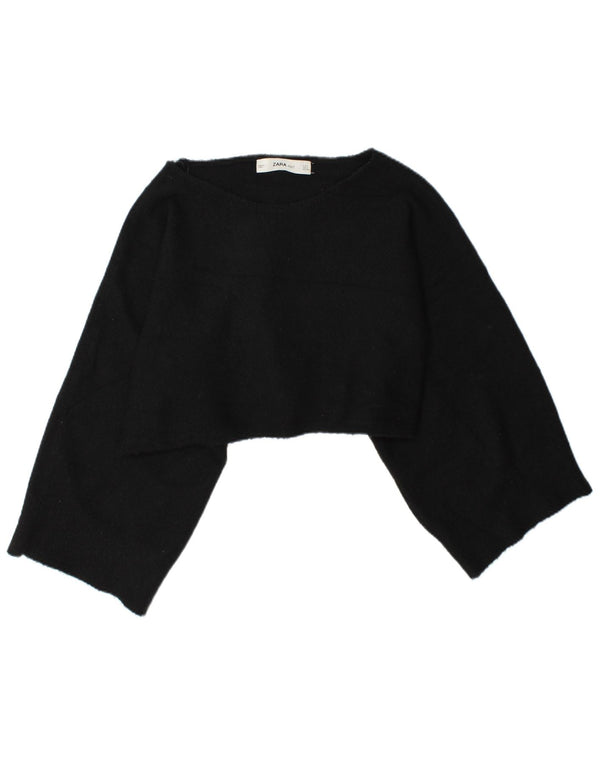 Top corto oversize da donna Zara a maniche lunghe UK 14 medio nero