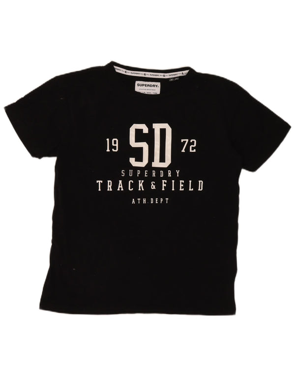 T-shirt grafica da donna Superdry Top UK 12 cotone medio nero