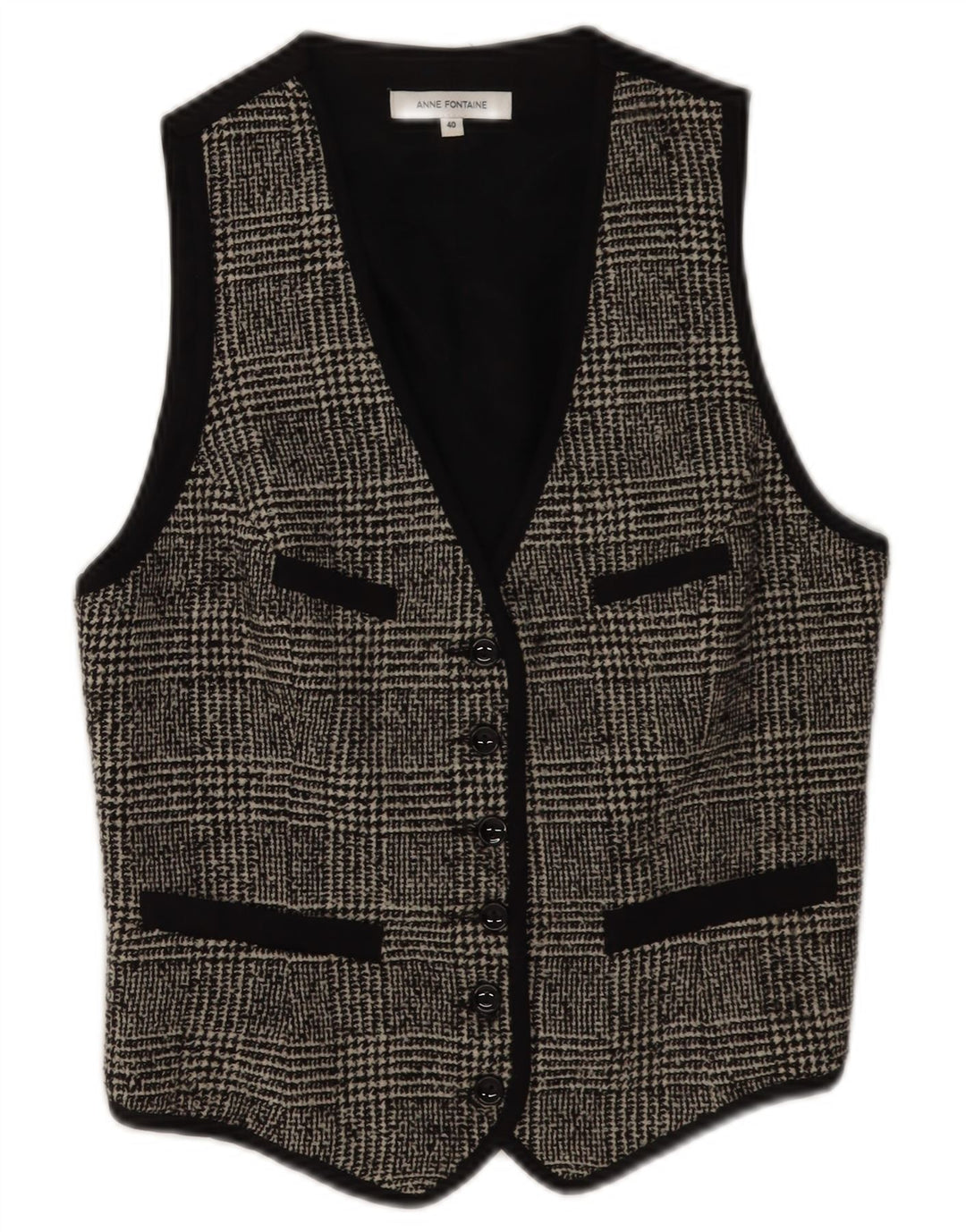 Gilet da donna Anne Fontaine EU 40 Lana pied de poule grigio medio