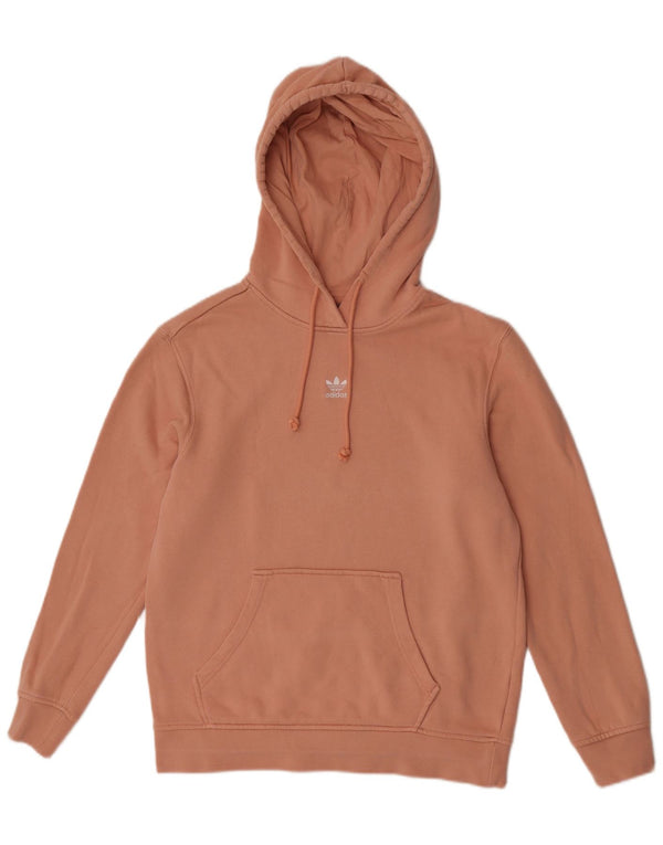 Felpa con cappuccio da donna Adidas UK 12 cotone rosa medio