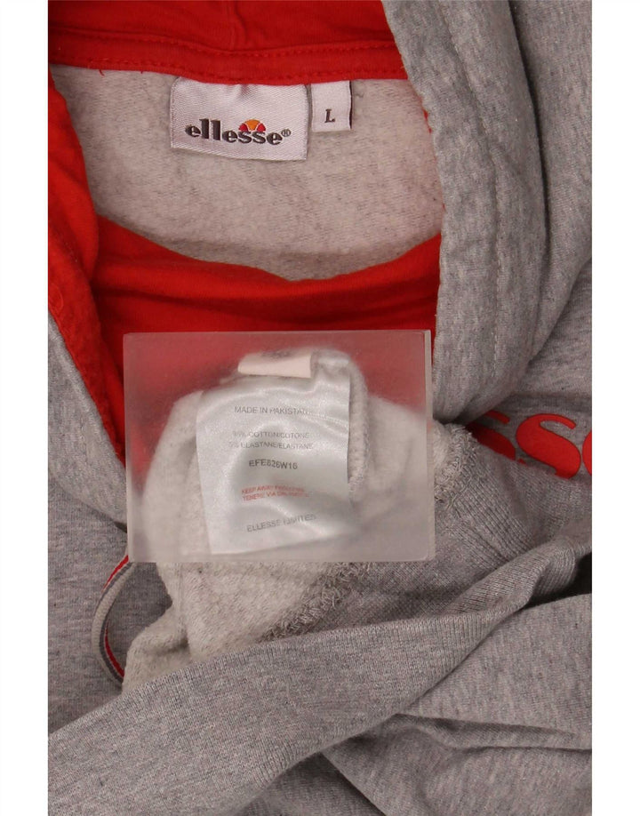 Felpa grafica da donna Ellesse Maglione UK 16 Large Grigio Cotone