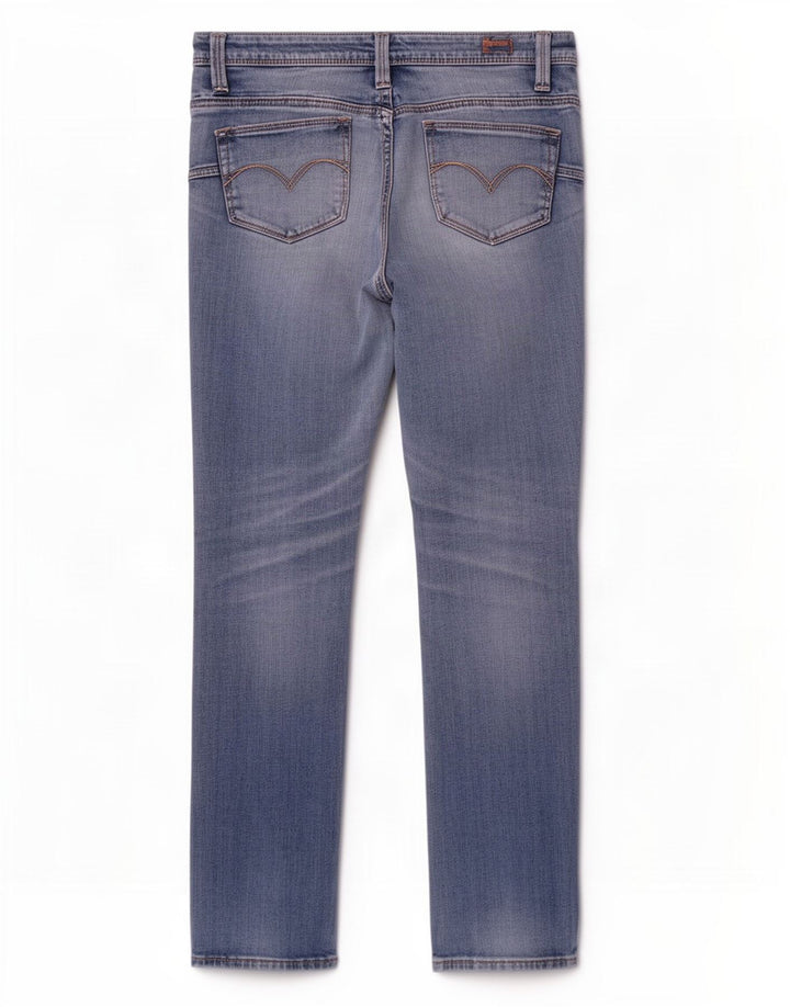Jeans dritti a vita bassa da donna Levi's W32 L32 cotone blu