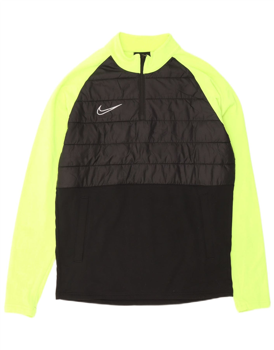 NIKE Top da tuta pullover con zip e collo Dri Fit da uomo, colore nero medio