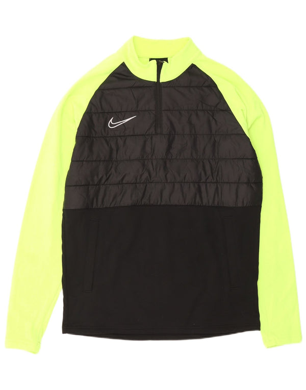 NIKE Top da tuta pullover con zip e collo Dri Fit da uomo, colore nero medio