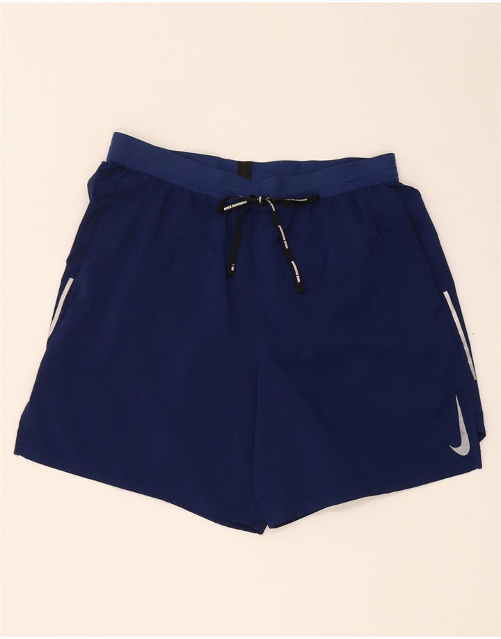 Pantaloncini sportivi Nike da uomo Dri Fit grandi in poliestere blu navy