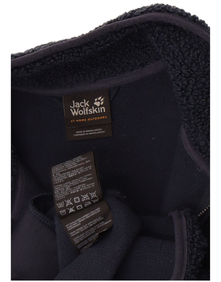 Giacca in pile lunga da donna Jack Wolfskin UK 8/10 Small Blu Navy