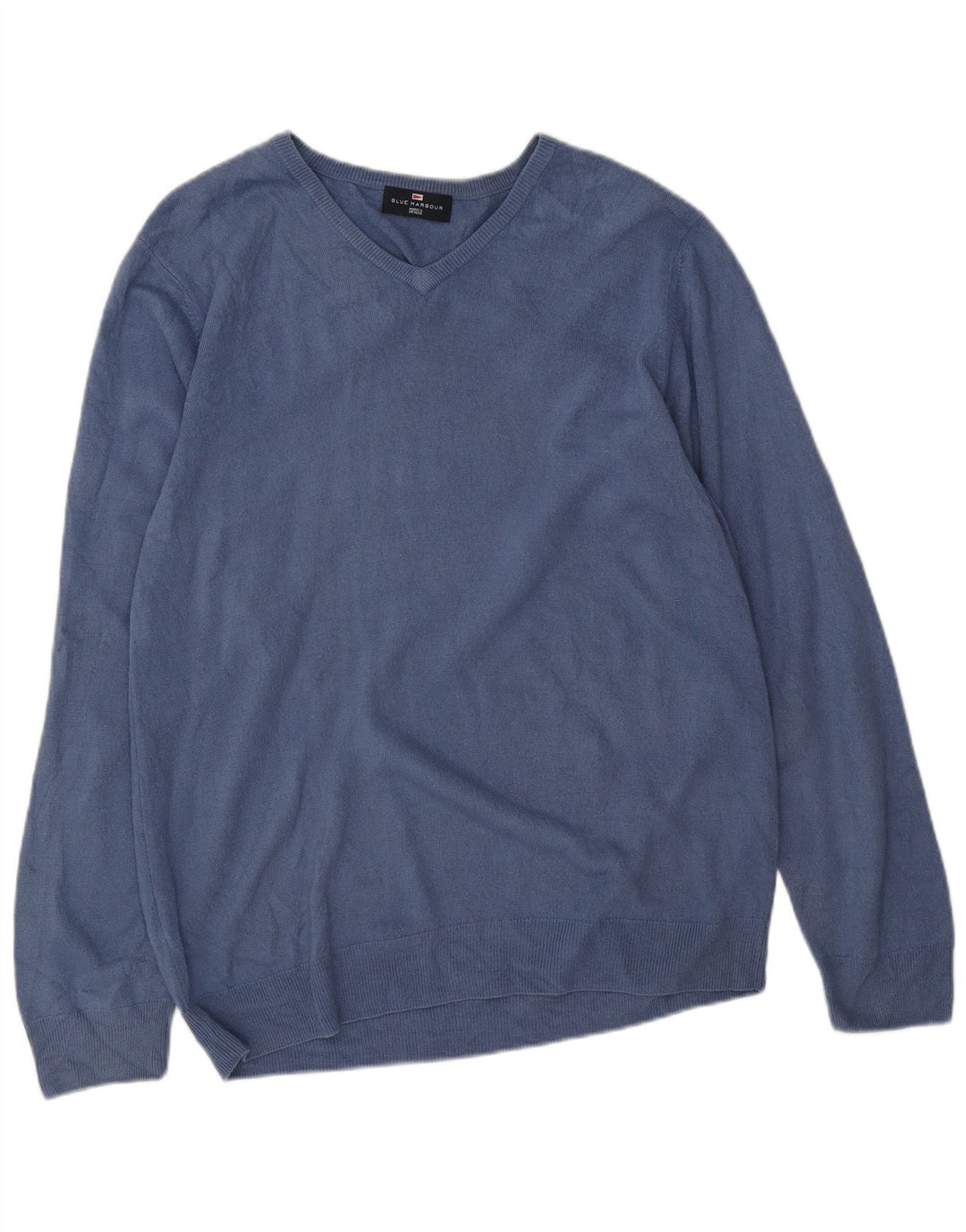 Maglione da uomo Marks & Spencer Blue Harbour con scollo a V grande blu navy