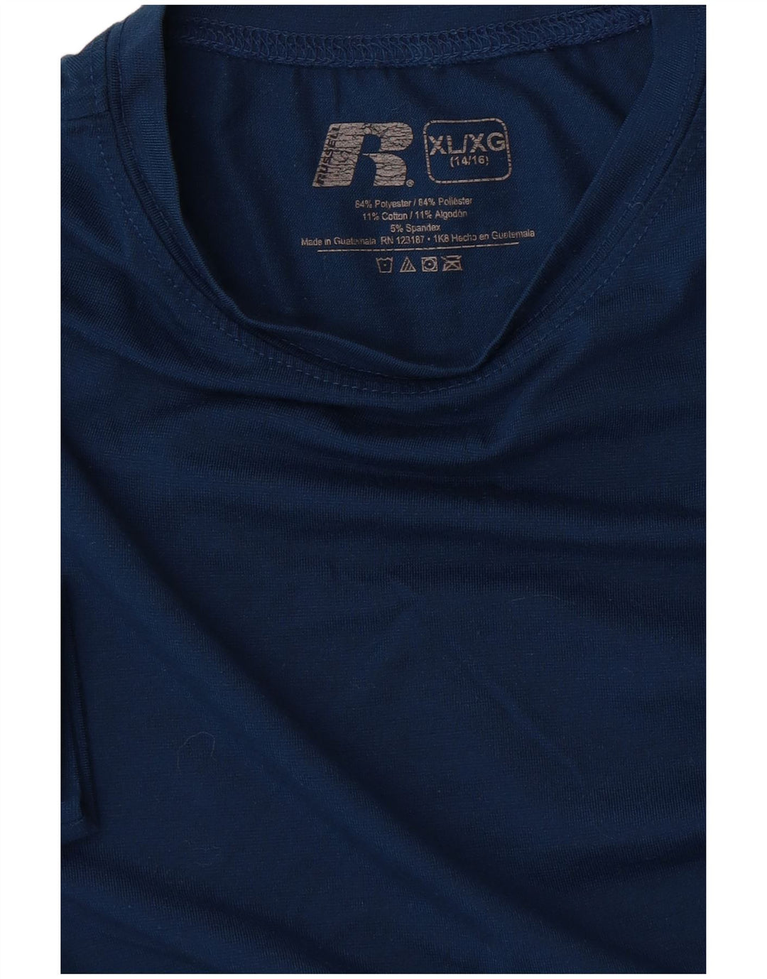 T-shirt da ragazzo Russell Athletic Top 14-15 anni XL poliestere blu