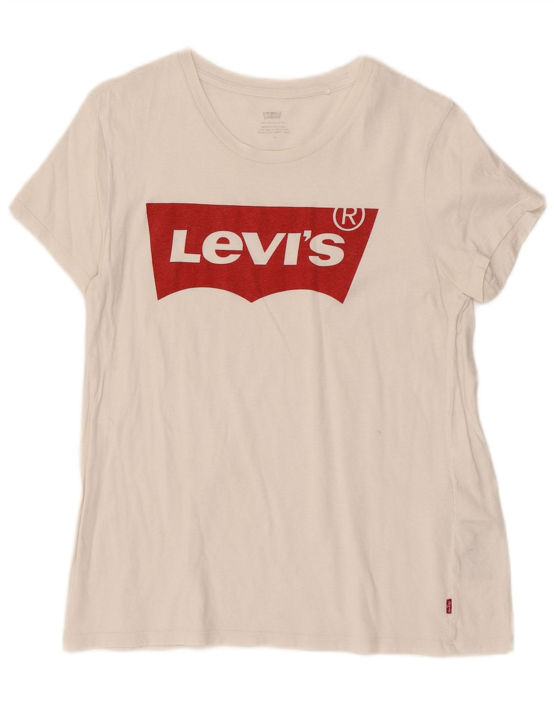 T-shirt grafica da donna Levi's Top UK 12 cotone bianco medio