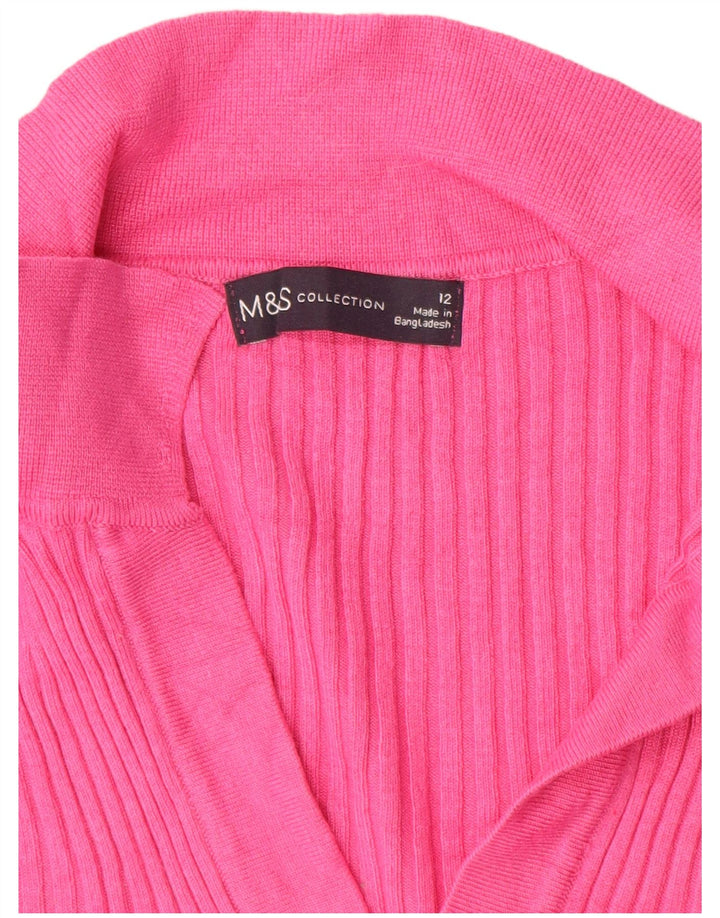 Maglione da donna Marks & Spencer con collo alto UK 12 Viscosa rosa medio