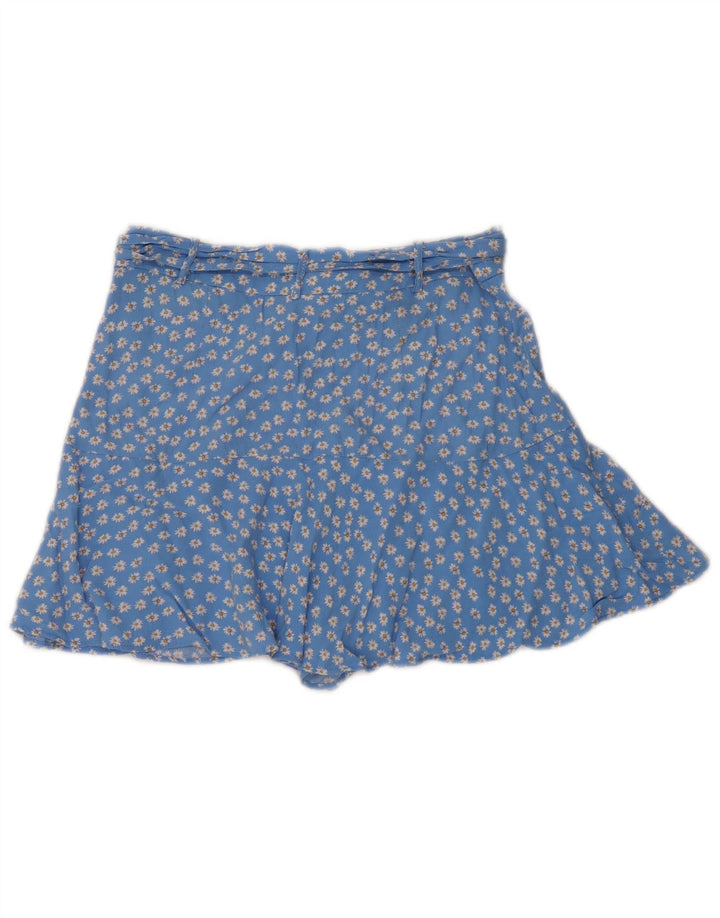 Minigonna Zara da donna grande W30 in viscosa floreale blu