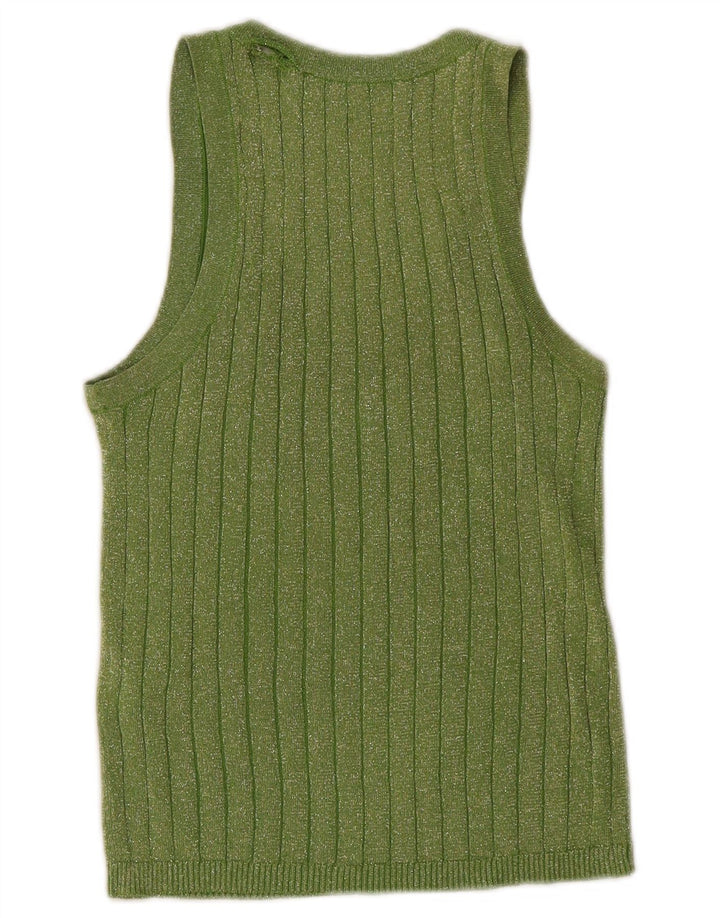 Canotta da donna Zara UK 10 piccola viscosa screziata verde