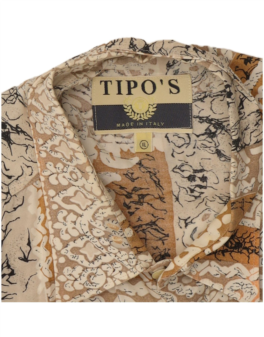 Camicia a maniche corte da uomo Tipo' S XL Beige floreale