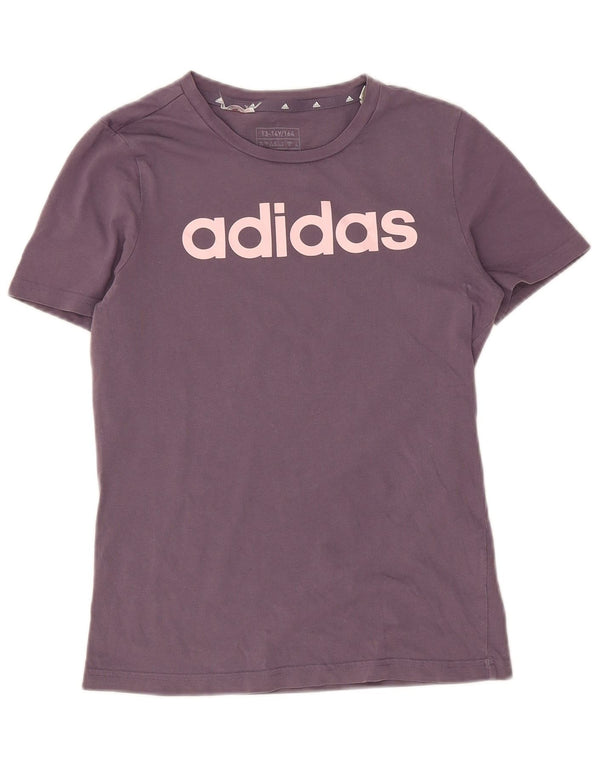 Maglietta grafica Adidas per bambina 13-14 anni in cotone viola
