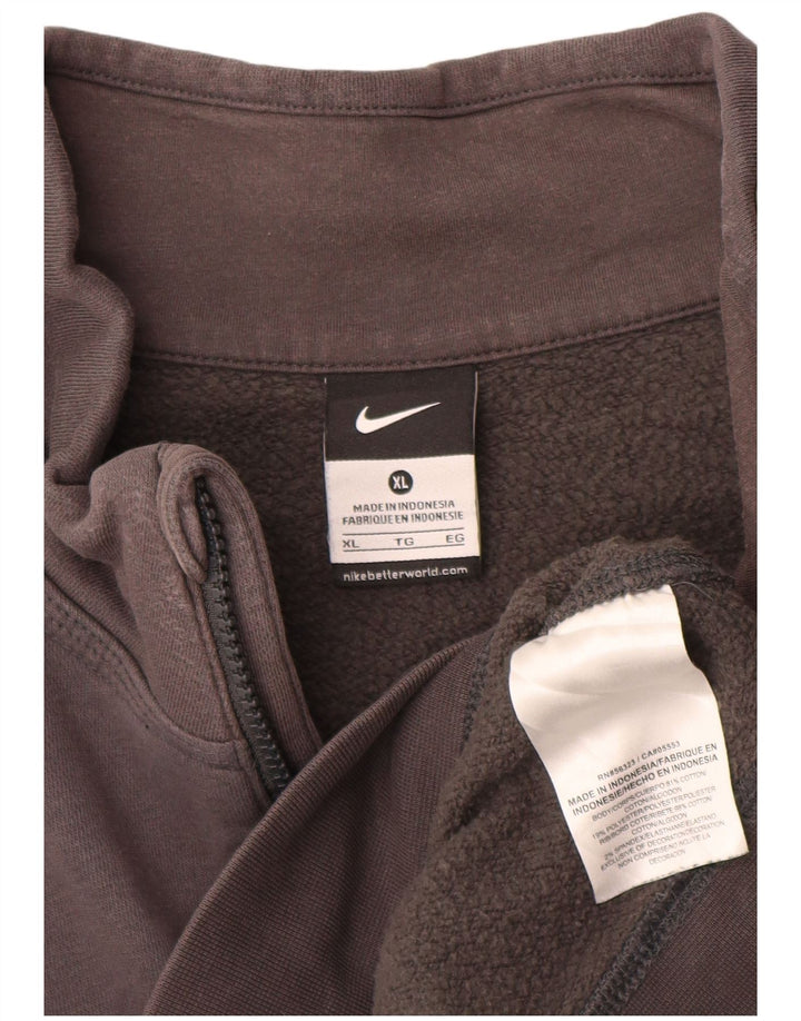 Felpa Nike Uomo con zip e collo maglione XL in cotone grigio