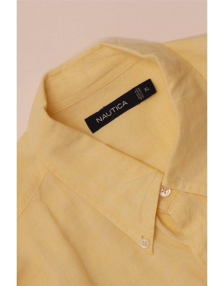 Camicia da uomo Nautica XL lino giallo