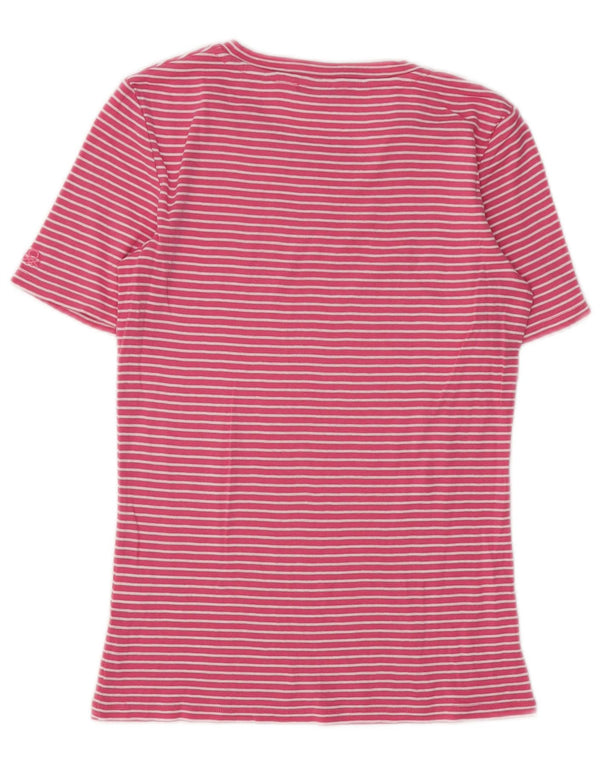 T-shirt da donna BENETTON UK 6 XS cotone a righe rosa