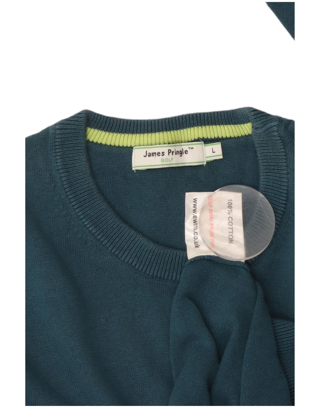 Maglione maglione girocollo da uomo James Pringle grande cotone blu
