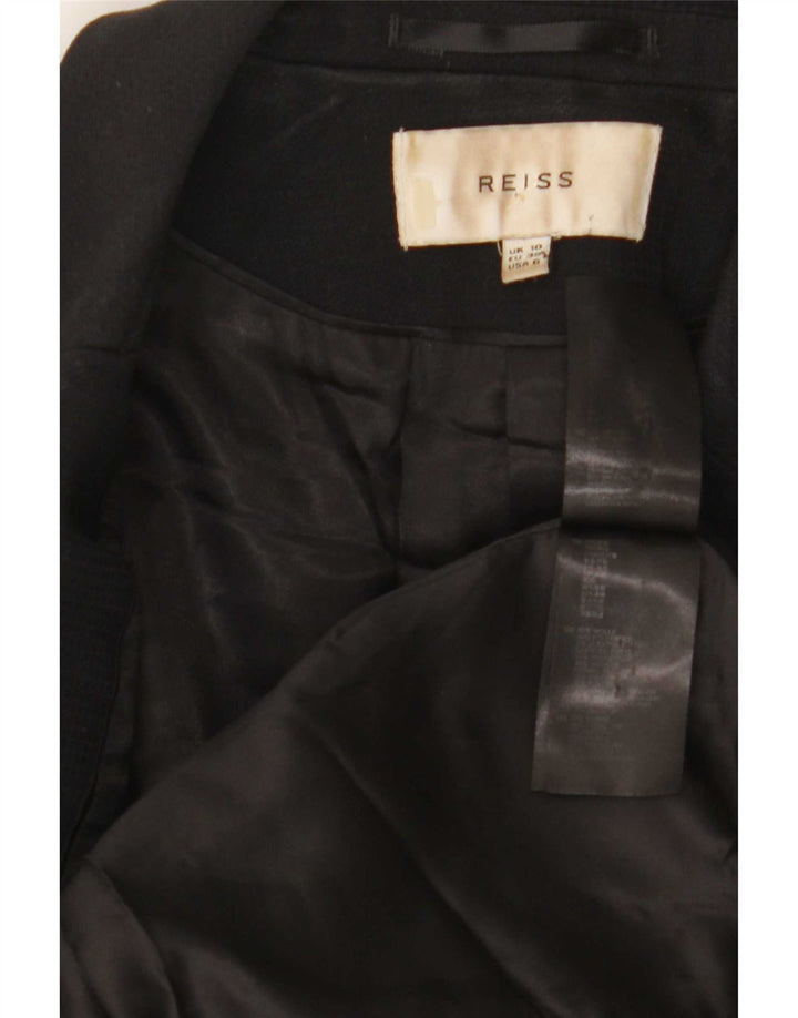 Giacca blazer da donna a 1 bottone Reiss UK 10 piccola in lana nera