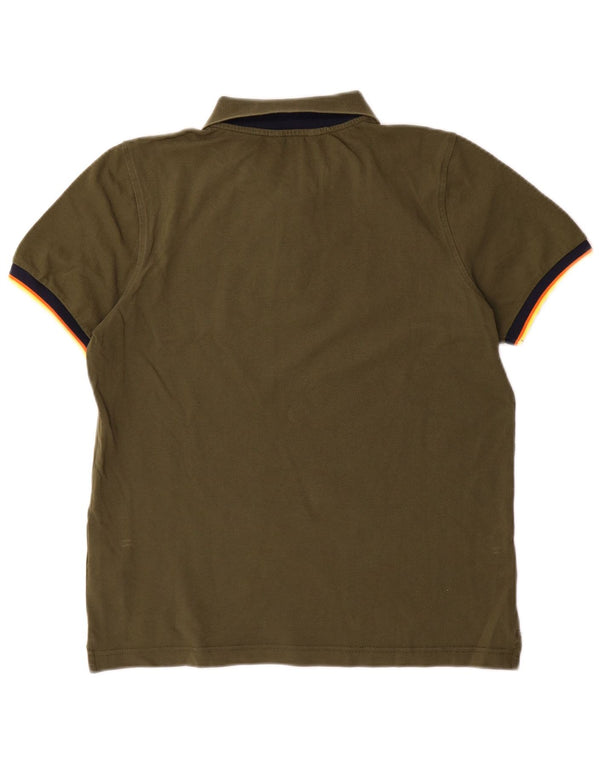 Polo da uomo K-Way in cotone kaki medio