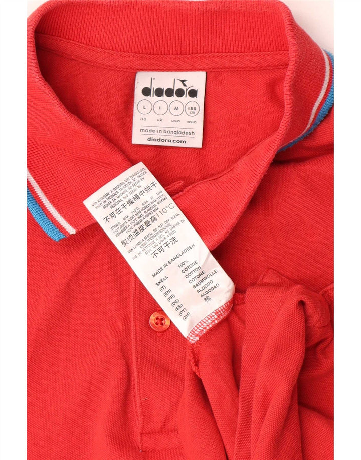 Polo Diadora Uomo Large Rossa In Cotone