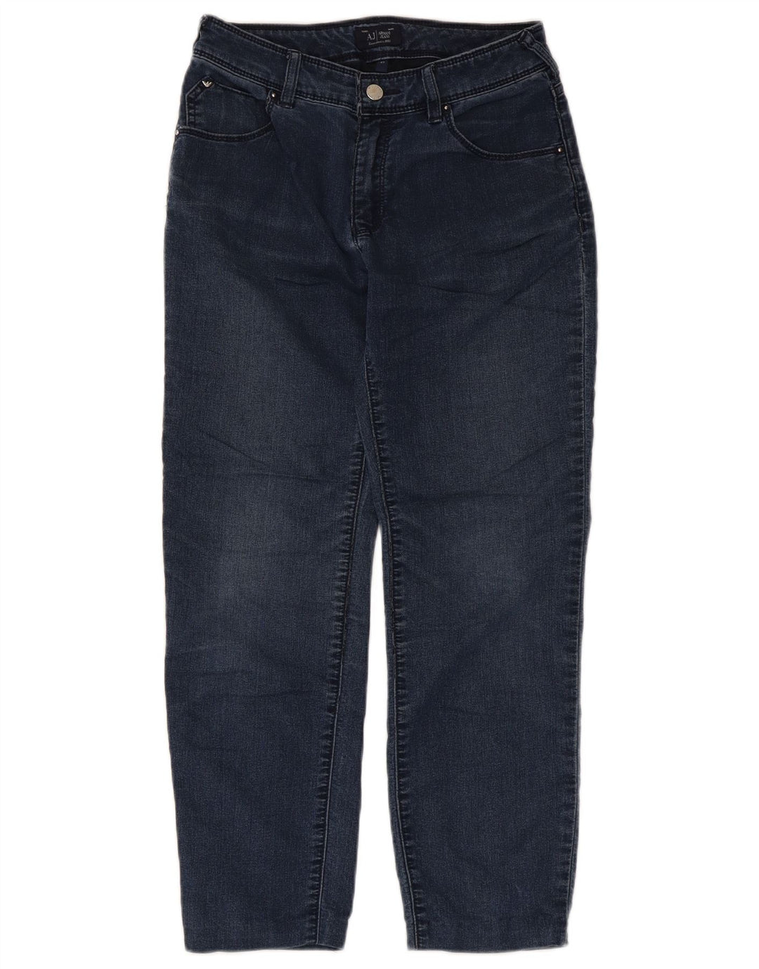 Jeans slim crop da donna Armani W27 L24 cotone blu navy
