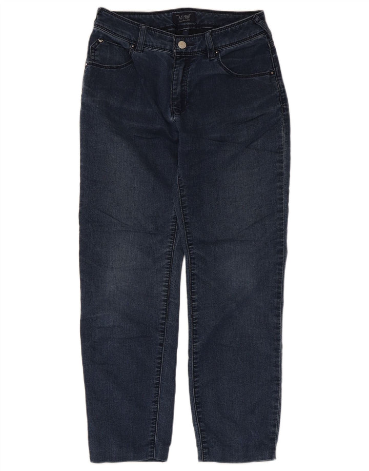 Jeans slim crop da donna Armani W27 L24 cotone blu navy