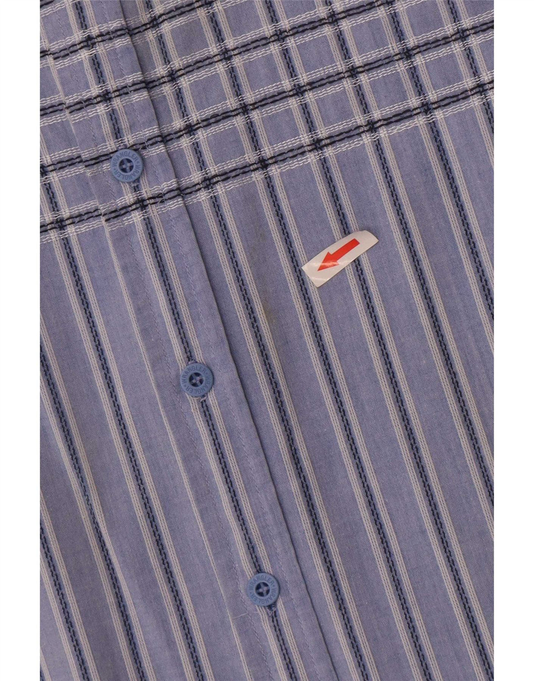Camicia a maniche corte da uomo Wrangler in cotone a righe grandi blu