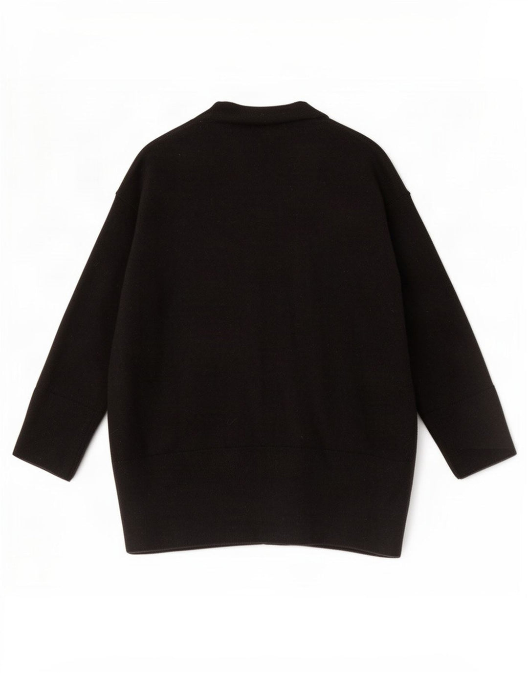 Massimo Dutti Maglione cardigan con maniche a 3/4 da donna UK 16 Grande lana nera