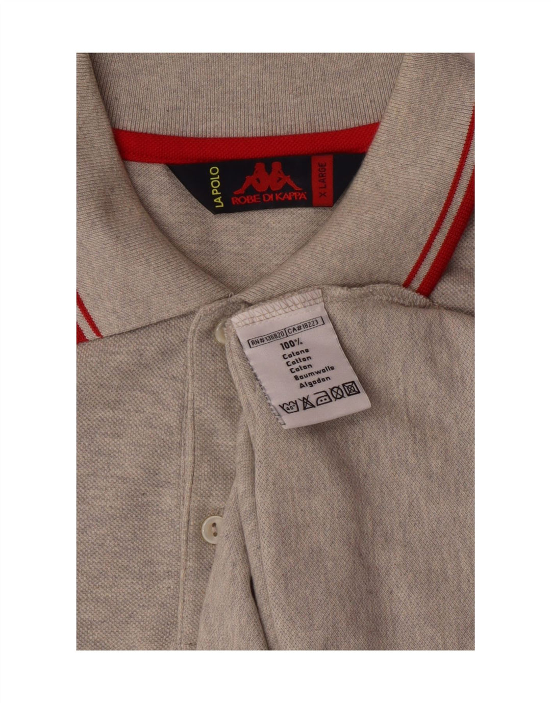 Polo Kappa Uomo XL Cotone Grigio