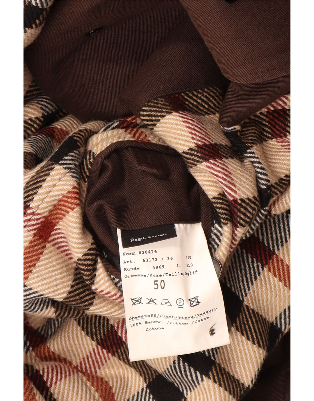 Cappotto DAKS Uomo IT 50 Large Marrone Cotone